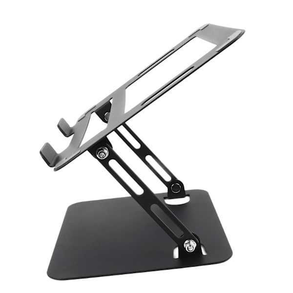 Foldbart Laptop Stativ Justerbar Højde Kulstofstål Notebook Riser Holder til Skrivebord Sort