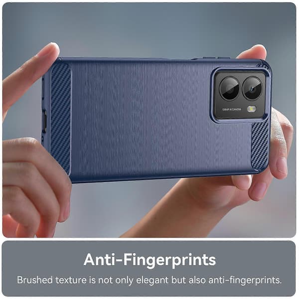 【BQ】Børstet tekstur TPU-etui Blå Blue For HMD Fusion