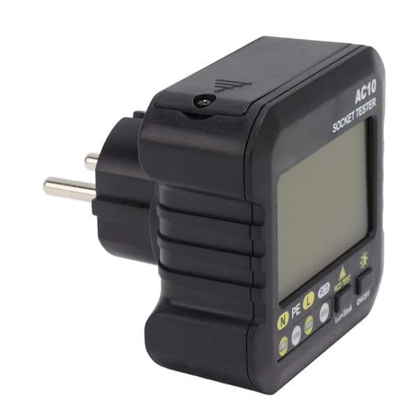 Stikkontakttester EU-plugg 220V LED-display Elektrisk uttak Detektor
