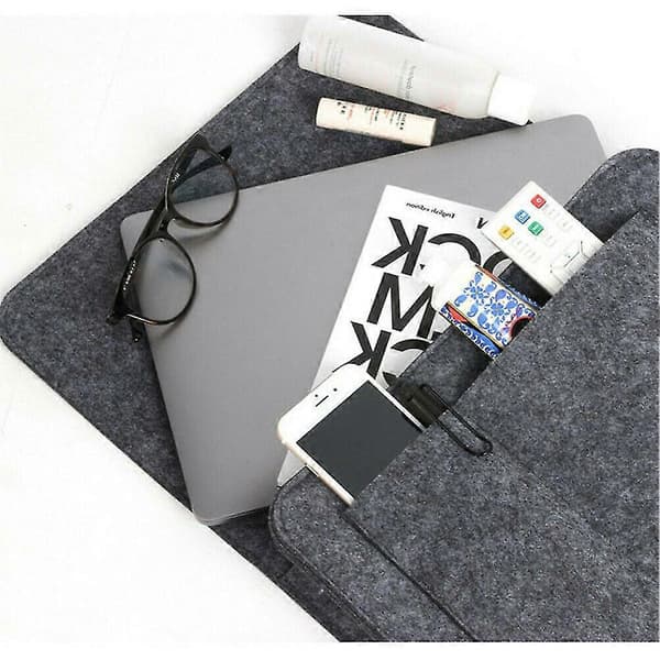 【BQ】Felt Bedside Caddy with Pockets Bed Sofa Desk Hanging Storage Organizer for Phone Magazine-FF- Medium Gray