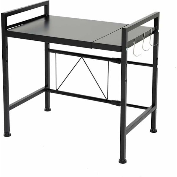 stöd med 3 hängkrokar organizer av svart förvaring 43-65x32.2x47.8-49.3cm