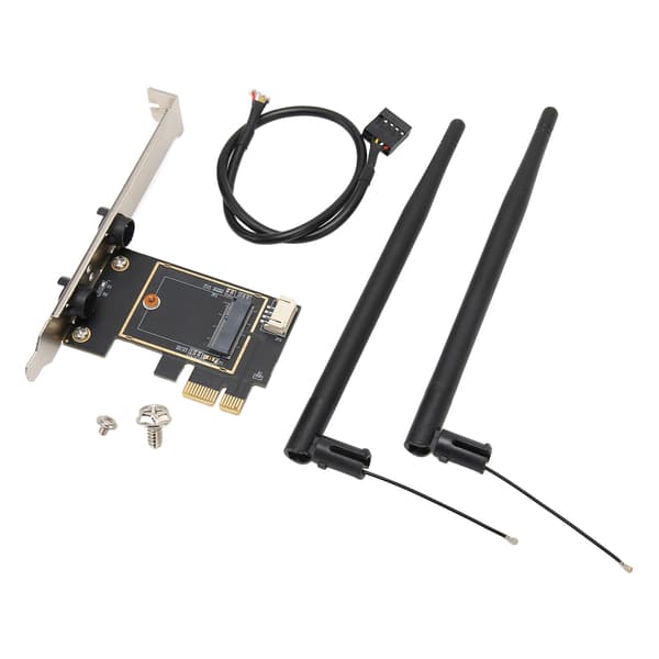 M.2 til PCIe Utvidelseskort 6dB Dobbel Antenne Stabil Tilkobling Fleksibel M.2 til PCIe Adapter for Stasjonær Datamaskin