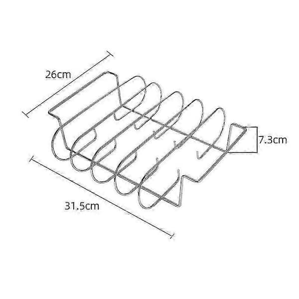Ribbeholder, rustfritt stål og ribbeholder for 4 ribber, egnet for gassgrill og kullgrill Silver