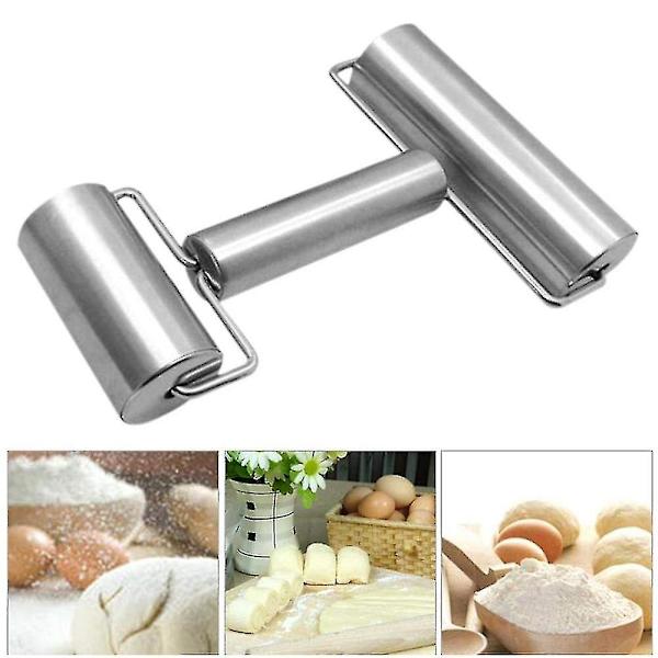 Stainless Steel Rolling Pin Pastry And Pizza Double Dough Baker Roller Kitchen Utensils Ideal For Baking Dough, Pizza, Pie, Pastries, Pasta And Cookie