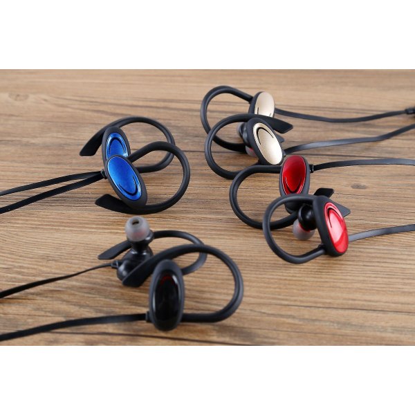 Trådlösa Bluetooth hörlurar, sporthörlurar, vattentäta stereohörlurar för gymlöpning Black