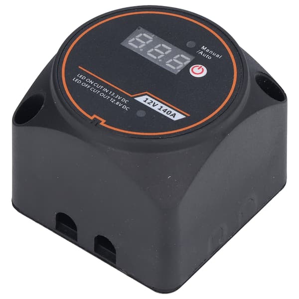Dubbelt batterirelä, delad isolator, vattentät digital display 12V 140A för bilbåt