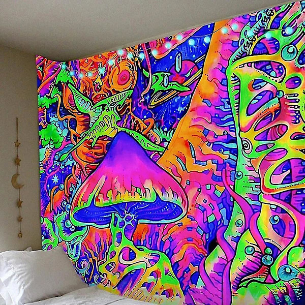 Trippy Mushroom Tapestry Psykedeelinen taide seinäpeitto kodin sisustus 150x100cm