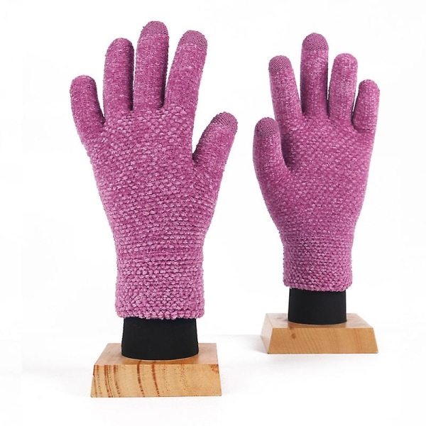 Strikkede handsker "touchscreen handsker damer, varme strikkede handsker" (2 par) rose Red