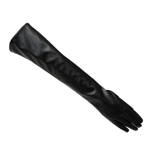 Dam Simuleringshandskar Läder Silkeslen Foder Långt över armbågen 50cm Vit S S Svart S Black