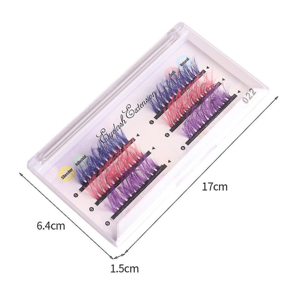 3 rader blandade färger fransar Wisps 8d tät krull Dramatisk volym Devil Princess Cosplay Makeup 022 3 Rows