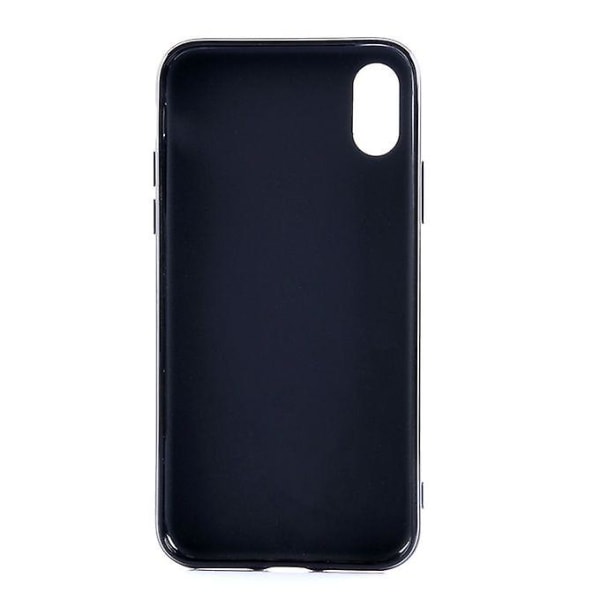 Til Iphone X ensfarvet glat overflade blød Tpu beskyttende bagcover (sort)