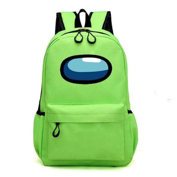 ny stil Among Us Game Shoulder Backpack With Chain Bag Reseryggsäck-grön green