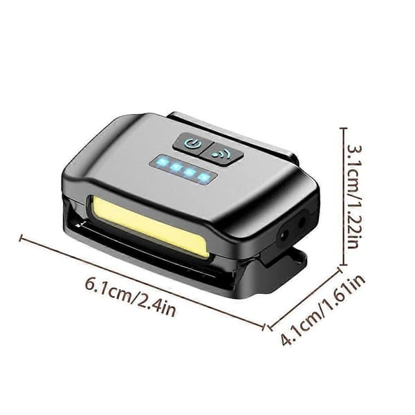 【BQ】LED Sensor Hodelykt Fiskehatt Klipslys Høyintensitets Ultrasterk Hodelykt Camping Vanntett Hodelykt
