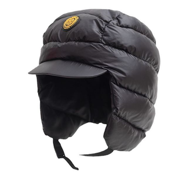 Isolerad ull vintermössa män cap Öronskydd Jakt Värme Tjocka hatt Black