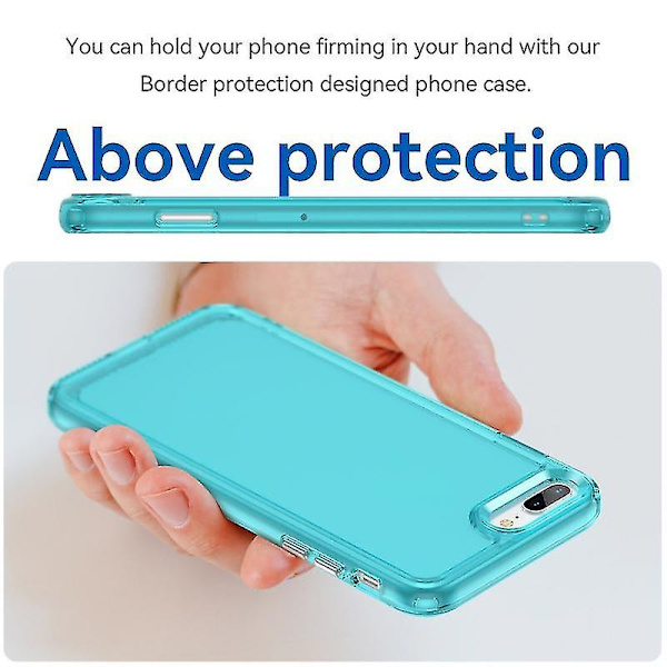 Candy Series Tpu telefontaske til Iphone 8 Plus / 7 Plus (gennemsigtig grå) Transparent Blue