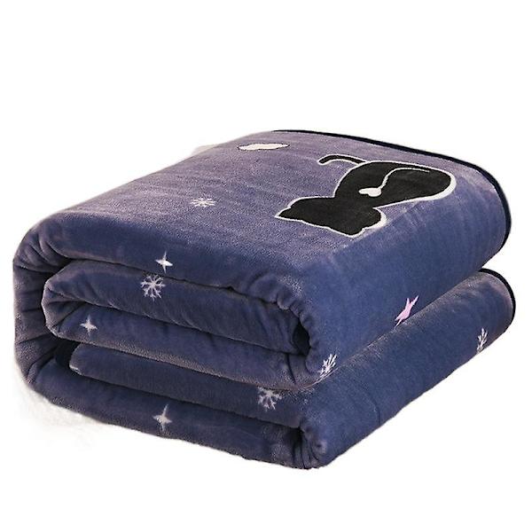 Coral Fleece Tæppe Flanell Gave Tæppe Nap Tæppe Vinterbetræk Tæppe Enkelt Dobbeltseng Lagen Dyne Meow meow 100*150cm
