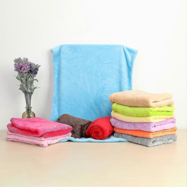 【BQ】Koralfleece Tæpper Superbløde Shaggy Universelle Ensfarvede Fleecetæpper til Sofa Beige 70x100cm