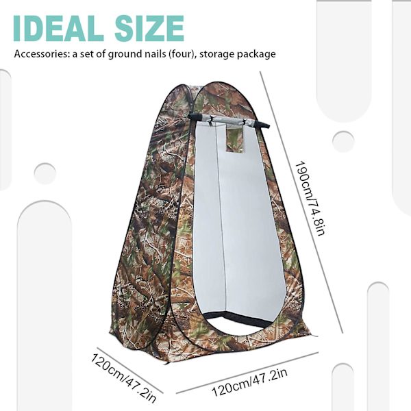 Pop Up Sekretess Tält Dusch Tält Bärbar Utomhuscamping Badrum Toalett Tält Omklädningsrum Sekretessskydd Rum för vandring och strand Sun Sh camouflage