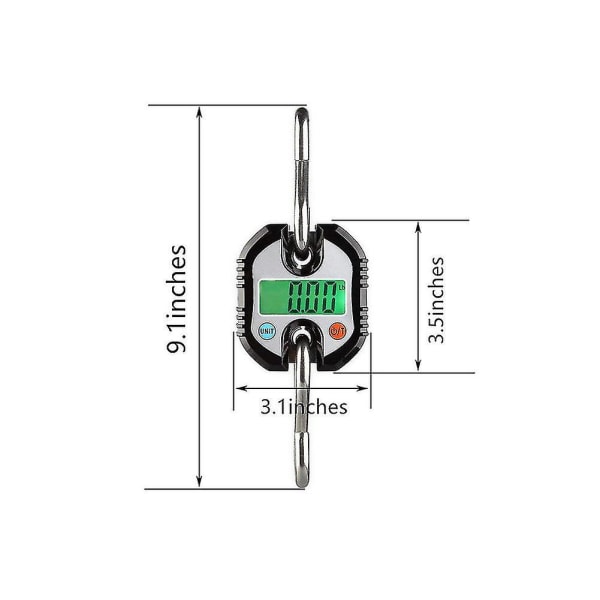 150 kg/330 lb digital hængekran Heavy Duty postskala bagage fiskeværktøj