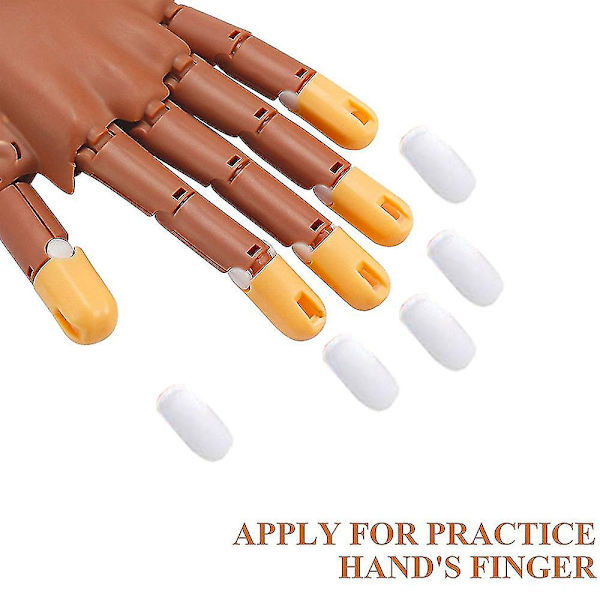 200 stk. Nail Display Manicure Supply For fleksibel Nail Practice Hånd WHITE