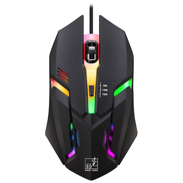 Trådbunden mus Gamer Led Light 4-knappar 1600dpi