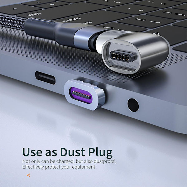 Magnetisk USB C-adapter Högervinkelkontakt Stöd Pd 100w Snabbladdning Kompatibel med USB C mobila bärbara datorer Surfplattor