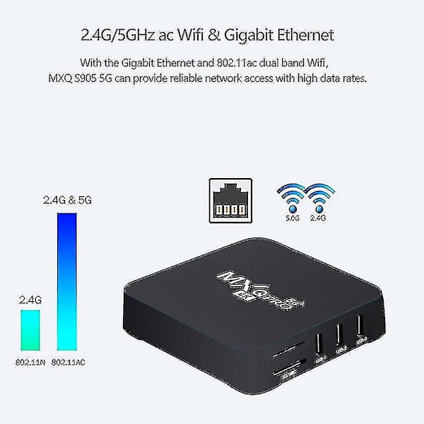 Smart Tv Box Wifi Hem Mediaspelare Hd Digital Med Fjärrkontroll Tv Dekoder För Hem EU 1 8