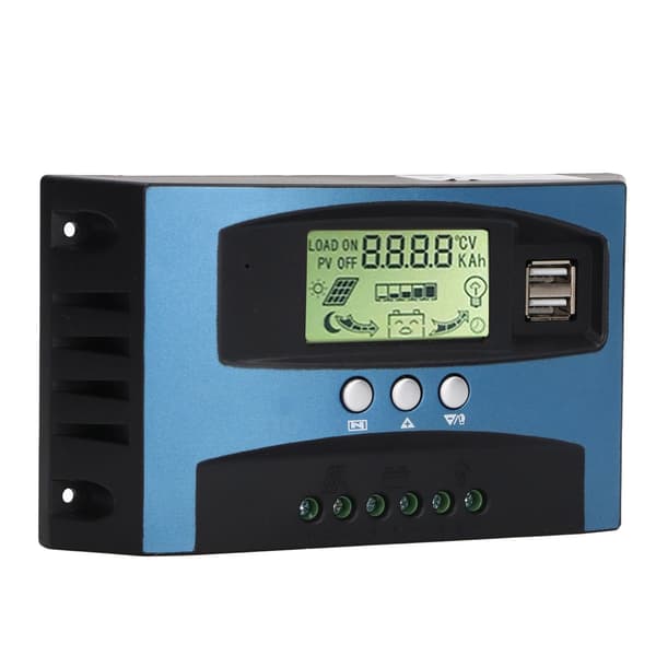 MPPT Solar Charge Controller 12V 24V Auto LCD Display Dobbelt USB Output 30A Justerbar Solar Regulator