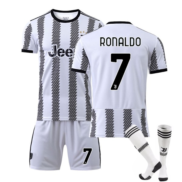 uuden tyylin Juventuksen kotipaita nro 7 Ronaldon jalkapallopaita European Cupissa S