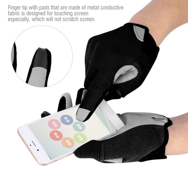 Vinter Varme Fuld Finger Touch Screen Cykelhandsker Sort XL