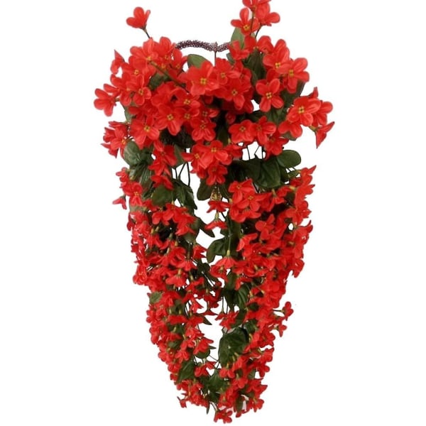 Kronblad hängande konstgjorda blommor, konstgjorda blåregn hängande blommor för bröllop Heminredning (röd ros) röd red