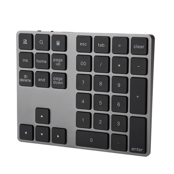 Langaton Bluetooth-numeronäppäimistö Apple-tietokoneille - Musta 34 näppäintä