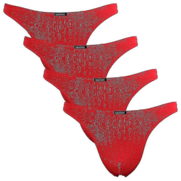 【BQ】Förförisk Maskulin: Fabio Farini 4-pack Stringtrosor för Män Red Red L