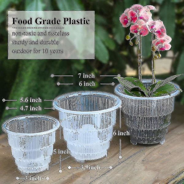 Plastkruka Diameter 15 cm Orkidékruka [med luftpelare]