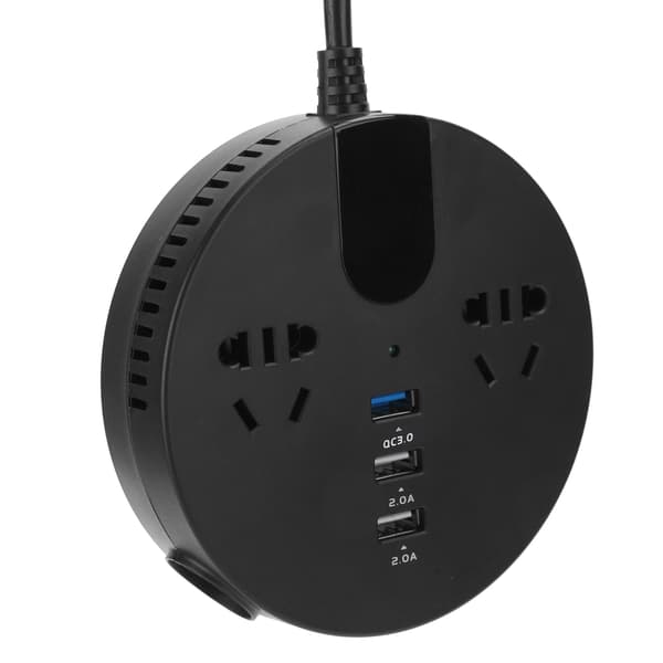 150W Strømkilde Inverter 12‑24V til 220V Biladapter LED Digital Display Køretøjsinverter Sort