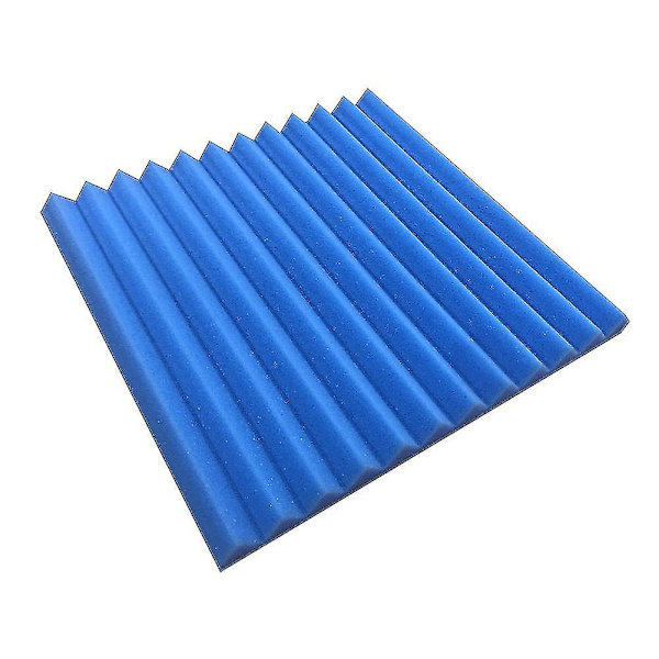 12 Pcs Sound-absorbing Cotton Triangular Grooves Sound Insulation Proofing Foam Board Blue Not Fire Retardant