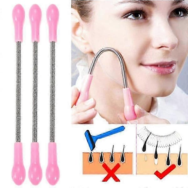 1/3/5 stk. Rustfrit stål Skønhed Ansigtsfjernelse Kropshår Renseapparat Ansigtsbehåring Makeup Fjederbøj Epilatorpind 3pcs