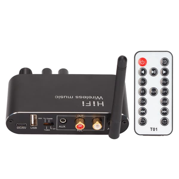 Bluetooth Digital till Analog Konverterare 2 Enheter Anslut Bluetooth DAC Konverterare Stöder Volymkontroll Musikväxling