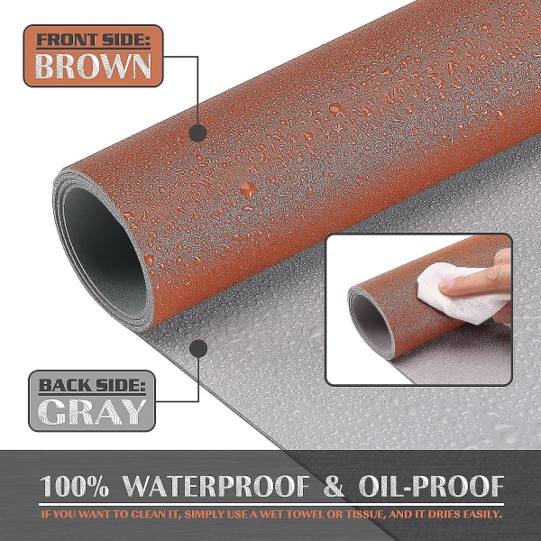 Skrivebordsunderlag, Skrivebordsmåtte, Pu Læder Skrivebordsmåtte, Skrivebordsmåtte til bærbar, Vandtæt Skriveunderlag til kontor og hjem brown 35x60CM