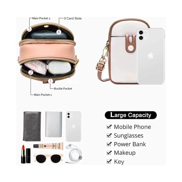 Kvinnor Crossbody-väskor Liten mobiltelefonplånbok Handväska och handväska Ladies Messenger