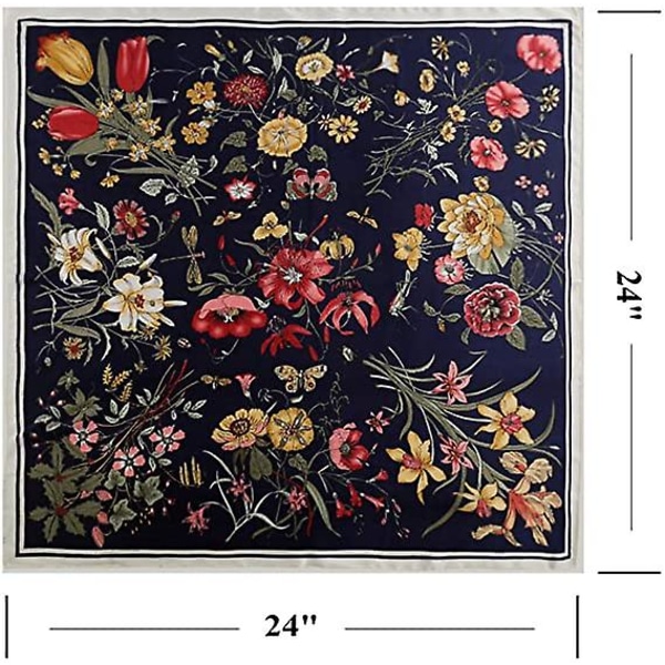 Luksus Satin Silk Feeling Hår tørklæde, Bandana tørklæde, Halsklæde til kvinderblå