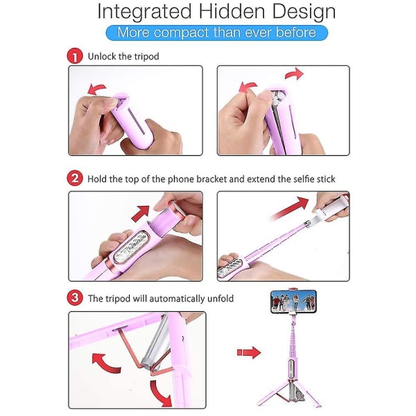 Selfie Stick Tripod Gimbal Stabilizer med trådløs fjernbetjening