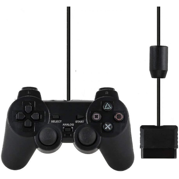 Ps2 handkontroll för Sony Playstation 2 Svart