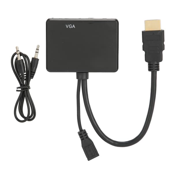 High‑Definition Multimedia Interface til High‑Definition Multimedia Interface‑VGA Konverter Sort