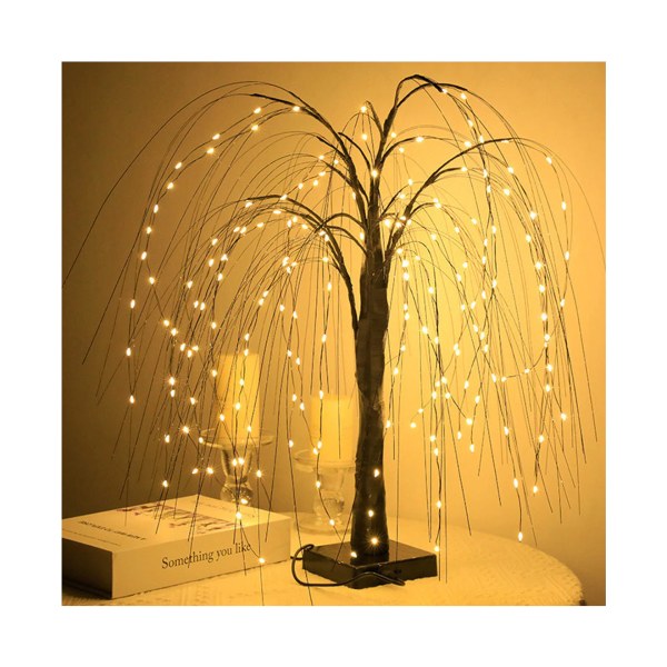 192-LED Bordsskiva Christmas Weeping Willow Tree String Lights-Svart