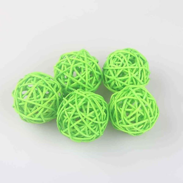 10st 5cm Wicker Rotting Balls Bord Bröllopsfest dekoration Light Green