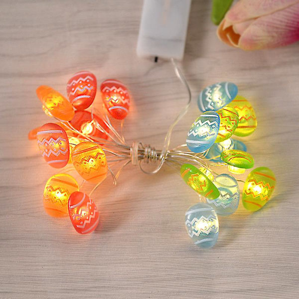 2 meter påskslingor för heminredning 20 led glödande påskhareägg Morot Fairy Light Ornament dekorationer Set3