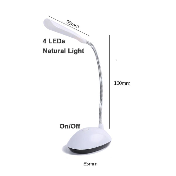 Bordsläslampa för studier Led skrivbord Aaa batteridriven lampa Nej Inkluderar Dimbar Mini Smart Uppladdningsbar ögonskyddslampa Green