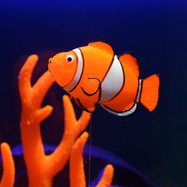 Akvarium lysende silikone kunstig fisk falske akvarium landskabsdekorationer clown fish