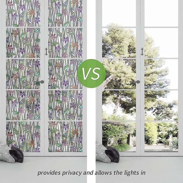 Kukka-ikkunakalvo Privacy lasimaalaustarra Itseliimautuva varjostuskotitarra 58*90cm